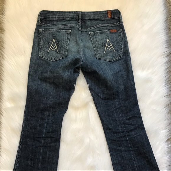 7FAM A Pocket Wide Flare Leg Jeans . - Picture 5 of 5